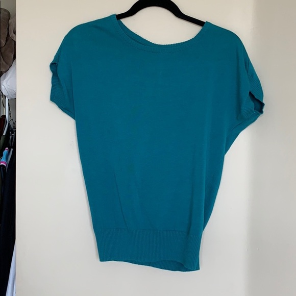 Kimchi Blue Tops - Kimchi Blue Teal Short Sleeve Knit Top